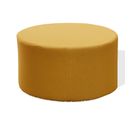 Pouf Tabouret Repose-pieds Rembourrée Bois Tissu Jaune 25x45x45