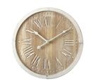 Horloge Murale Ronde Shabby Blanc Analogique Mdf 40x40x4,5