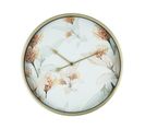 Horloge Murale De Cuisine Salon En Mdf, Métal, Verre, Blanc Doré 40 Cm