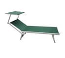 Chaise Longue De Plage En Aluminium Textilène Vert 38x186x61