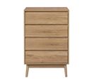 Commode 4 Tiroirs En Bois Brun Meuble De Chambre À Coucher De Style Nordique