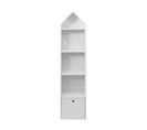 Etagere Etroite Pour Enfants 4 Etageres 1 Tiroir Bibliotheque En Bois Blanc