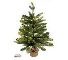 Arbre De Noël Artificiel Vert Petit 60 Cm Base Yuta Avec 50 Lumières LED