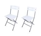 Lot De 2 Chaises D'extérieur Pliantes En Acier Plastique Pour Jardin Balcon