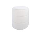 Pouf Rangement Tabouret Rond Tapissé Blanc