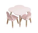 Ensemble Table Et 2 Chaises Pour Enfants En Mdf Pin Rose Pour Chambre D'enfant