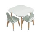 Table Et 2 Chaises Pour Enfants En Mdf Pin Vert Pour Chambre D'enfant Salle De Jeux