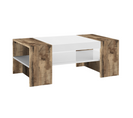 Table Basse Bois Blanc Finition Ardoise Design Épuré Moderne Eclipse