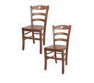 Set 2 Chaises Cuore Cuisine, Bar Et Salle à Manger En Hêtre Noyer Clair, Assise En Bois