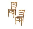 Set 2 Chaises Cuore Cuisine, Bar Et Salle à Manger En Hêtre Couleur Chêne, Assise En Bois