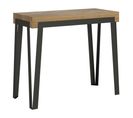 Console Extensible 90x40/196 Cm Rio Small Chêne Nature Cadre Anthracite