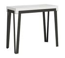 Console Extensible 90x40/196 Cm Rio Small Frêne Blanc Cadre Anthracite