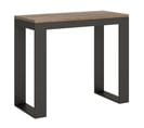 Console Extensible 90x40/300 Cm Tecno Evolution Chêne Nature Cadre Anthracite