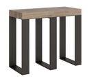 Console Extensible 90x40/300 Cm Sintesi Chêne Nature Cadre Anthracite