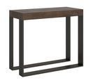 Console Extensible 90x40/196 Cm Elettra Small Noyer Cadre Anthracite