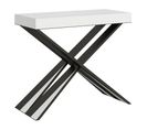 Console Extensible 90x40/196 Cm Diago Small Frêne Blanc Cadre Anthracite