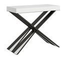 Console Extensible 90x40/300 Cm Diago Frêne Blanc Cadre Anthracite