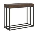 Console Extensible 90x40/300 Cm Epoca Noyer Cadre Anthracite