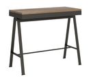 Console Extensible 90x40/300 Cm Banco Evolution Chêne Nature Cadre Anthracite