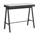 Console Extensible 90x40/300 Cm Banco Evolution Frêne Blanc Cadre Anthracite