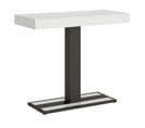 Console Extensible 90x40/196 Cm Capital Small Frêne Blanc Cadre Anthracite