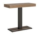 Console Extensible 90x40/196 Cm Capital Small Chêne Nature Cadre Anthracite