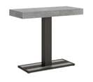 Console Extensible 90x40/196 Cm Capital Small Ciment Cadre Anthracite