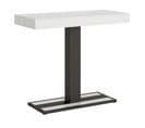 Console Extensible 90x40/300 Cm Capital Frêne Blanc Cadre Anthracite