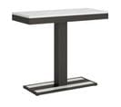 Console Extensible 90x40/196 Cm Capital Small Evolution Frêne Blanc Cadre Anthracite