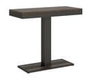 Console Extensible 90x40/196 Cm Capital Small Evolution Noyer Cadre Anthracite