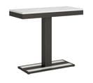 Console Extensible 90x40/300 Cm Capital Evolution Frêne Blanc Cadre Anthracite