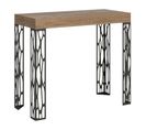 Console Extensible 90x40/196 Cm Ghibli Small Chêne Nature Cadre Anthracite
