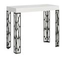 Console Extensible 90x40/300 Cm Ghibli Frêne Blanc Cadre Anthracite