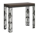 Console Extensible 90x40/300 Cm Ghibli Evolution Noyer Cadre Anthracite