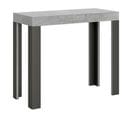 Console Extensible 90x40/300 Cm Linea Ciment Cadre Anthracite