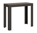 Console Extensible 90x40/196 Cm Linea Evolution Small Noyer Cadre Anthracite