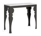 Console Extensible 90x40/196 Cm Paxon Small Evolution Frêne Blanc Cadre Anthracite