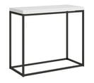 Console Extensible Portefeuille 90x45/90 Cm Nordica Libra Frêne Blanc Cadre Anthracite