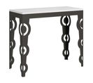 Console Extensible 90x40/300 Cm Karamay Evolution Frêne Blanc Cadre Anthracite