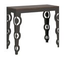 Console Extensible 90x40/300 Cm Karamay Evolution Noyer Cadre Anthracite