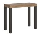 Console Extensible 90x40/196 Cm Everyday Small Chêne Nature Cadre Anthracite