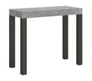 Console Extensible 90x40/196 Cm Everyday Small Ciment Cadre Anthracite