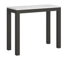 Console Extensible 90x40/300 Cm Everyday Evolution Frêne Blanc Cadre Anthracite