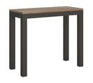 Console Extensible 90x40/300 Cm Everyday Evolution Chêne Nature Cadre Anthracite