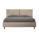 Lit Rembourré Sans Sommier 160x200 Similicuir Taupe Appia