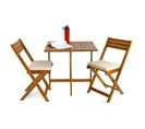 Ensemble Table Basse Et 2 Chaises En Bois Marron