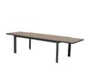 Table de jardin extensible Aluminium bois Olbia 200/300x100x75h cm