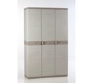 Armoire 3 Portes Avec Étagères + Penderie- 105 X 44 X 176 Cm - Beige Et Taupe - Titanium