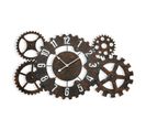 Horloge Murale Pour La Cuisine, Pendule Pour Salon Paarl 68x4,5x36,5cm,métal, Noir Et Marron