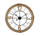 Horloge Murale Pour La Cuisine, Pendule Pour Salon Flatgap 70x4,5x70cm,bois Mdf, Marron Et Noir